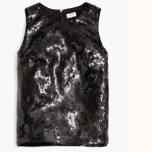 J. Crew Factory Tops - NWT: J. Crew Factory Black Sequin Shell Top, Size Medium